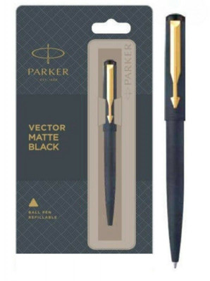 Στυλό διαρκείας - Parker vector λάκα μαύρη χρυσό κλίπ 