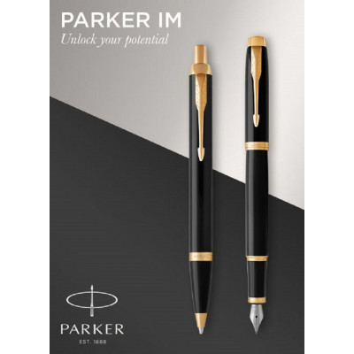Parker Im premium black gold clip σετ στυλό και πένα σε συσκεασία δώρου 