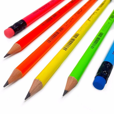 Μολύβι με γομολάστιχα σε χρώματα neon