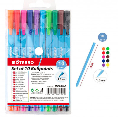 Στυλό απαλής γραφής σετ 10 χρωμάτων 
