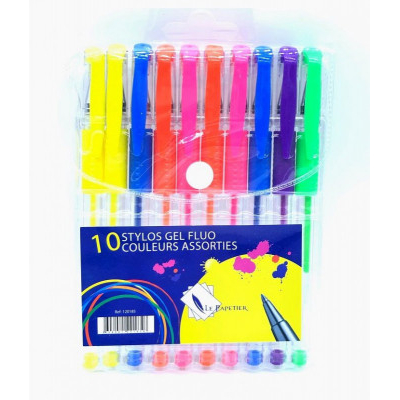 Στυλό μελάνης gel σε χρώματα neon σετ 10 τεμαχίων 
