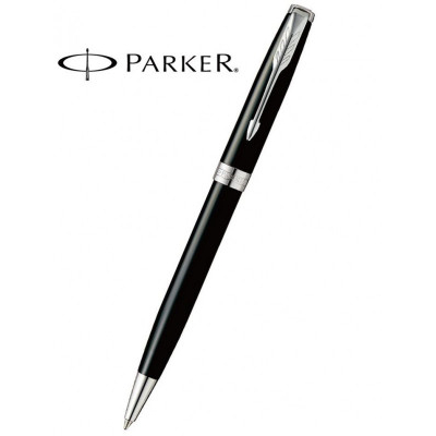 Στυλό  λάκα μαύρη ματ -  Parker sonnet black silver trim 