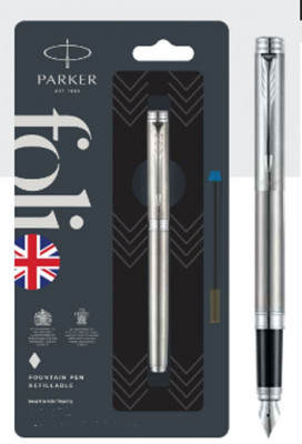 Πένα  χαλύβδινος κορμός - Parker Folio shiny chiselled 
