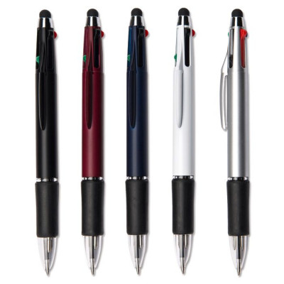 Στυλό με 4  διαφορετικές χρωματικά μύτες και stylus 