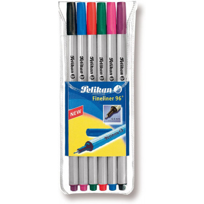 Μαρκαδόροι λεπτής γραφής σετ 6 διαφορετικών χρωμάτων - Pelikan fineliner 96  