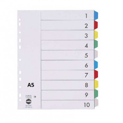 Διαχωριστικά A5  (17x25 cm ) των 10 Θεμάτων πλαστικά χρωματιστά