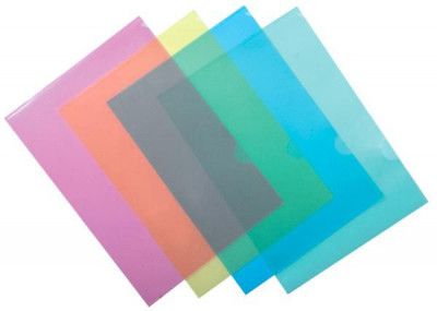 Θήκη εγγράφων  Α4 χρωματιστή διάφανη τύπου L  0,09 mm (10άδα)