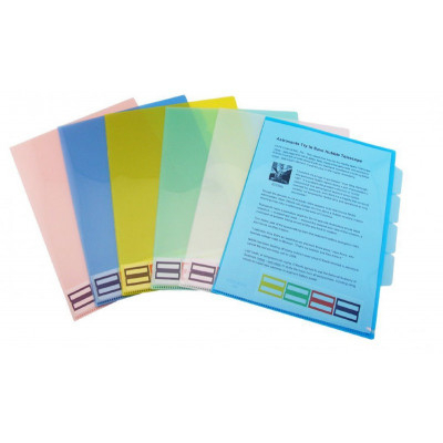 Θήκη εγγράφων Α4 διάφανη χρωματιστή με 4 θέματα 0,15 mm 
