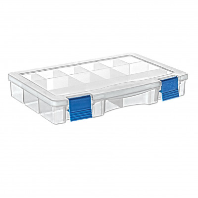 Κουτί οργάνωσης με χωρίσματα πλαστικό διάφανο 32x24x5 εκ. 