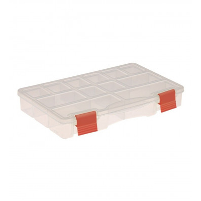  Κουτί οργάνωσης με χωρίσματα πλαστικό διάφανο   32x24x5 εκ. 