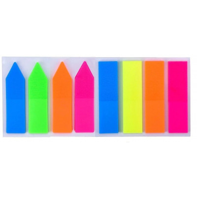 Σελειδοδείκτες διάφανη χρωματιστοί σετ 8 μπλόκ 25 φυλ. 13x46 mm 