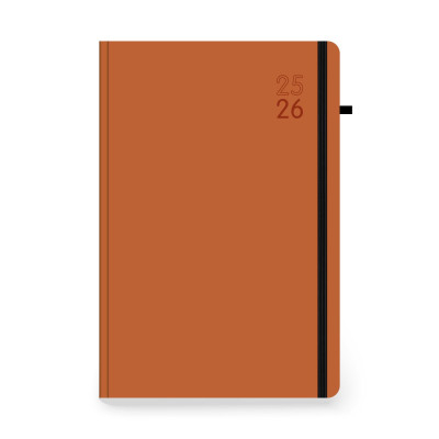 Ημερολόγιο 2026 ημερήσιο βιβλιοδετημένο, 14x21 cm με ευρετηρίαση,θηλιά στυλό και λάστιχο