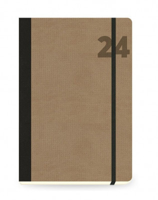 Ημερολόγιο 2024  ημερήσιο βιβλιοδετημένο εξώφυλλο μαλακό με λάστιχο 14x21 cm
