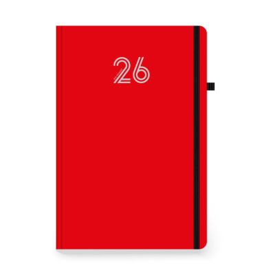 Ημερολόγιο 2026 ημερήσιο βιβλιοδετημένο με λάστιχο και στυλό 17x25 cm 