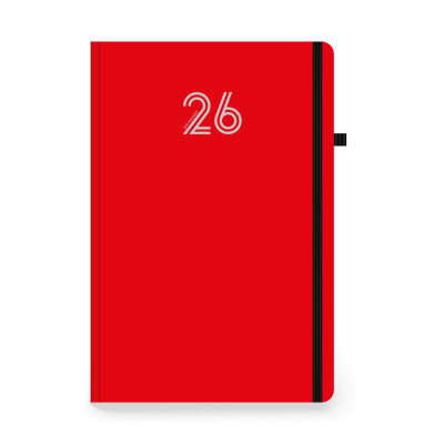Ημερολόγιο 2026 ημερήσιο βιβλιοδετημένο με λάστιχο και στυλό 12x17 cm