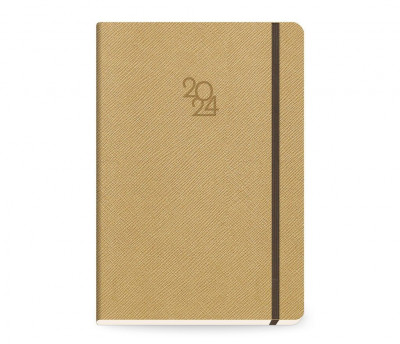 Ημερολόγιο 2024 ημερήσιο βιβλιοδετημένο, με λάστιχο  soft εξώφυλλο 17x25 cm