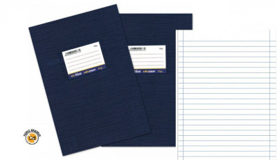 Τετράδιο μπλέ εξώφυλλο χονδρό και χαρτί 80 gr.17x25 εκ.-100φύλλα ,Ex-Blue 