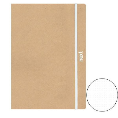 Σημειωματάριο 17x25  dots λευκό  χαρτί με λάστιχο ,οικολογικό εξώφυλλο 