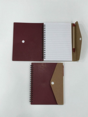 Σημειωματάριο σέπης σπιράλ σε χάρτινο φάκελο με στυλό χάρτινο , 10x18 εκ.