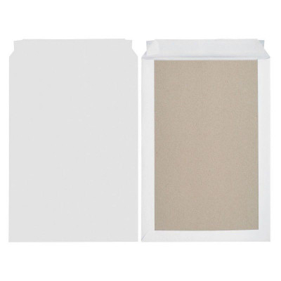 Φάκελος σακούλα λευκή 25x35 cm με χαρτόνι 10άδα 