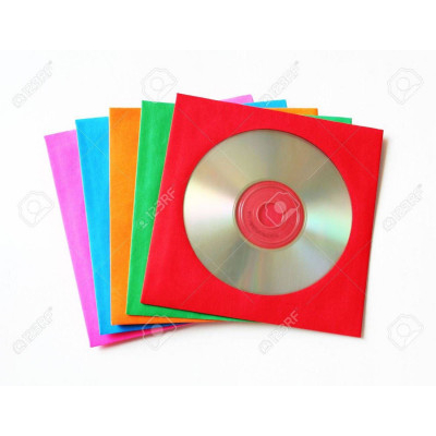 Φάκελλοι  CD/ DVD χάρτινοι  με παράθυρο χρωματιστοί - ( 100 τεμ.  )                    