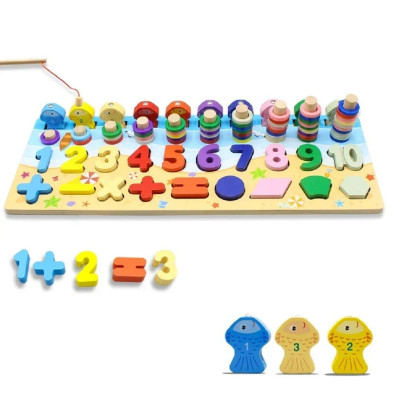 Παιδαγωγικό ξύλινο παιχνίδι σφηνώματα εκμάθησης αριθμών και πράξεων 