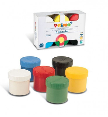 Δακτυλοχρώματα 50 gr.  set 6 χρωμάτων -Primo