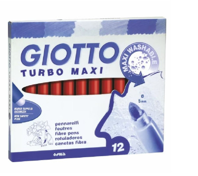 Μαρκαδόροι παιδικής ζωγραφικής jumbo maxi μονοχρωμία 12 τεμ.  - Giotto  