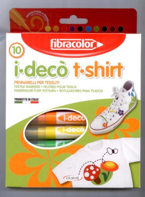Μαρκαδόροι decor υφασμάτων σετ 10 χρώματα - Fibracolor 