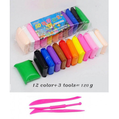 Σετ 12 πλακιδίων χρωματιστού ελαφρύ πηλού με εργαλεία 