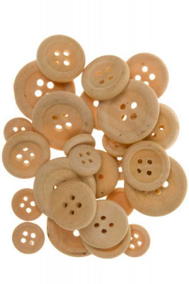 Κουμπιά χειροτεχνίας ξύλινα φυσικό χρώμα 7 , 18 ,22 χιλ. ( 30 τεμάχια ) 