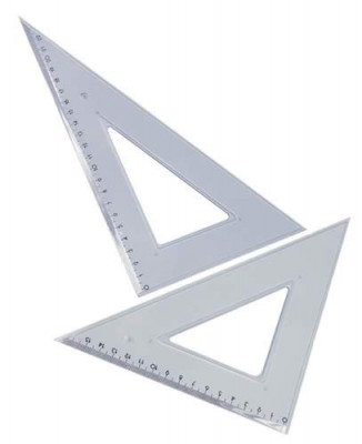 Τρίγωνα διαφανή ζεύγος (ισοσκελές+σκαλινό ) 16εκ.
