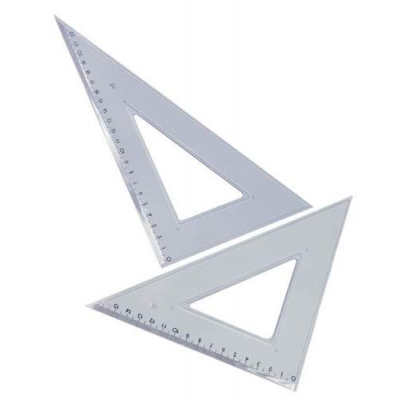Τρίγωνα διαφανή ζεύγος (ισοσκελές+σκαλινό ) 16εκ.