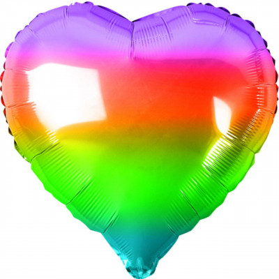 Μπαλόνι foil καρδια σε χρώματα ουράνιου τόξου
