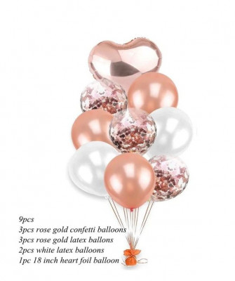 Mπαλόνια σύνθεση 9 μπαλονιών με καρδιά  