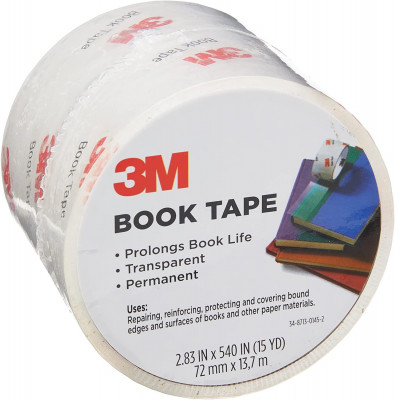 Κολλητική  ταινία διάφανη 72mm x 13,7 m επιδιόρθωσης  βιβλίων (Book tape) -3Μ