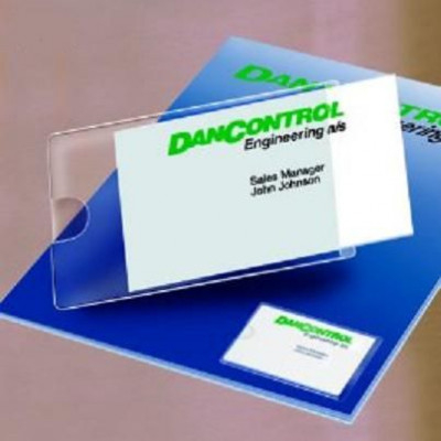 Αυτοκόλλητες διαφανείς θήκες (τσέπες)  60x95 χιλ. επαγγελματικών καρτών  ( 8 τεμάχια )