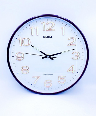 Ρολόι τοίχου με ανάγλυφα και φωσφοριζέ νούμερα και δείκτες 35cm