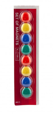 Μαγνήτες πίνακος χρωματιστοί 20 mm set 8 τεμαχίων 