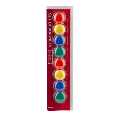 Μαγνήτες πίνακος χρωματιστοί 20 mm set 8 τεμαχίων 
