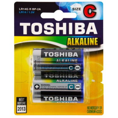 Μπαταρίες αλκαλικές μέγεθος  LR14 1,5 volt  σετ 2 - Toshiba 