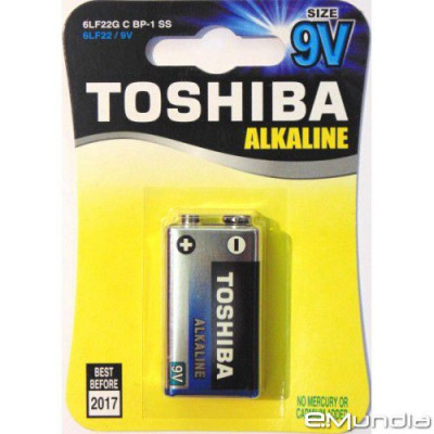 Μπαταρία αλκαλική μέγεθος  9 volt  πλακέ - Toshiba 