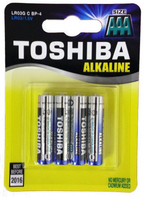 Μπαταρίες αλκαλικές μέγεθος ΑΑA  1,5 volt  σετ 4 - Toshiba 