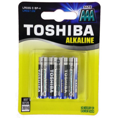 Μπαταρίες αλκαλικές μέγεθος ΑΑA  1,5 volt  σετ 4 - Toshiba 