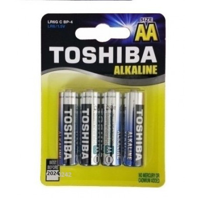 Μπαταρίες αλκαλικές μέγεθος ΑΑ  1,5 volt  σετ 4 - Toshiba 