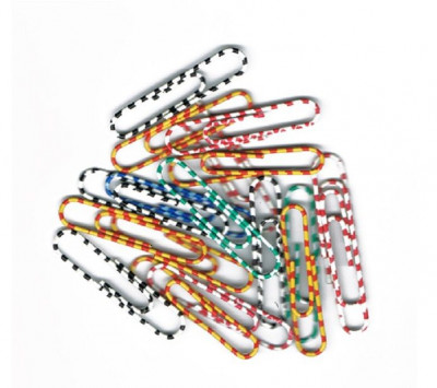Συνδετήρες πλαστικοποιημένοι  χρωματιστοί ριγέ (zebra) 33 mm  100 τεμάχια 