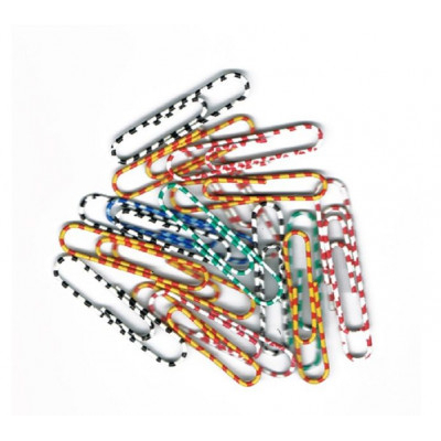 Συνδετήρες πλαστικοί χρωματιστοί ριγέ (zebra) 33 mm  100 τεμάχια 