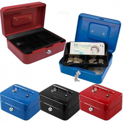 Χρηματοκιβώτιο (Κουτί ταμείου) μεταλλικό με κλειδί  μίνι  , 12,5 x 9,5 x 6 cm 