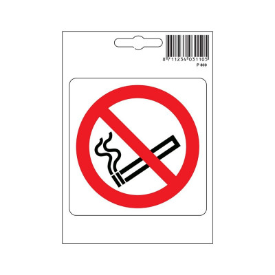 Πινακίδα αυτοκόλλητη αλουμινίου - Οχι κάπνισμα 