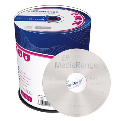 CD-R  80min. 52x  σε μπομπίνα 100 τεμ. (Cake box)  - Media Range